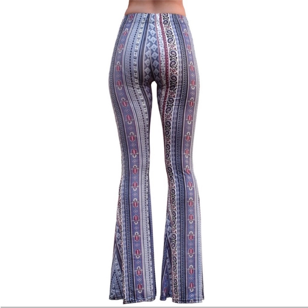 Boho Striped Print Flared Pants by Daisy Del Sol 🌼 NWOT - Picture 5 of 8